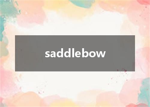 saddlebow是什么意思
