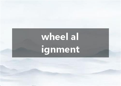 wheel alignment是什么意思