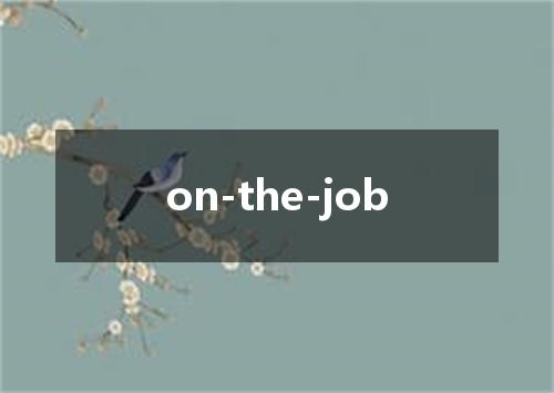 on-the-job是什么意思