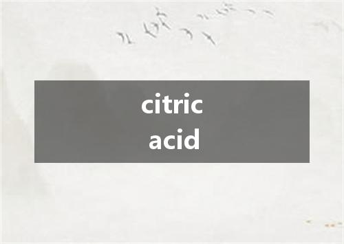 citric acid是什么意思