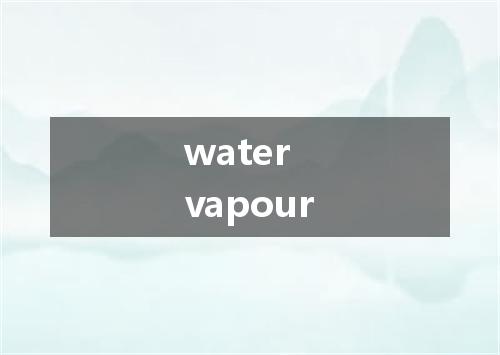 water vapour是什么意思