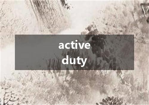 active duty是什么意思