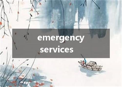 emergency services是什么意思
