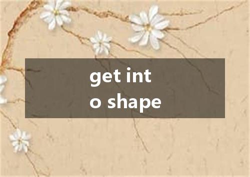 get into shape是什么意思