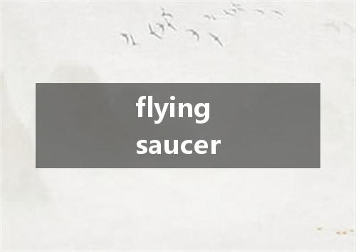 flying saucer是什么意思