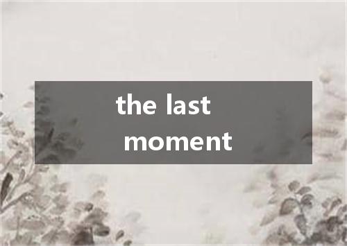 the last moment是什么意思
