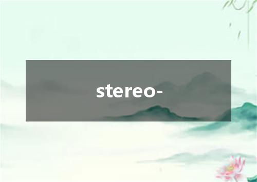 stereo-是什么意思
