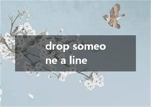 drop someone a line是什么意思