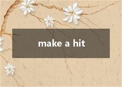 make a hit是什么意思