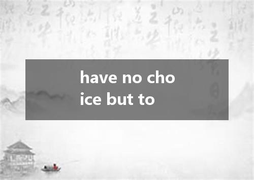 have no choice but to是什么意思