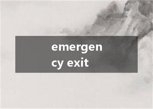 emergency exit是什么意思