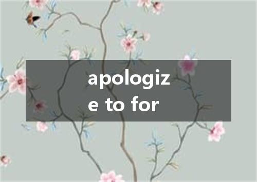 apologize to for是什么意思