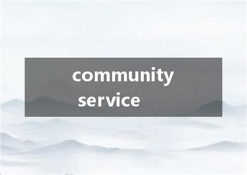 community service是什么意思