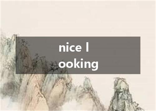 nice looking是什么意思