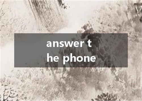 answer the phone是什么意思