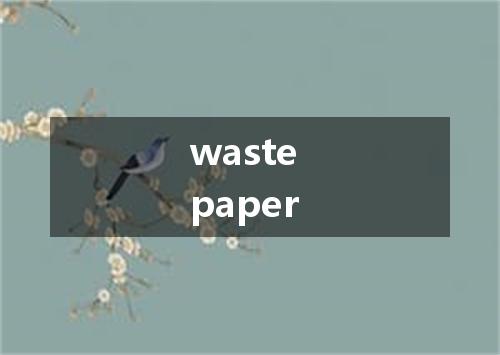 waste paper是什么意思