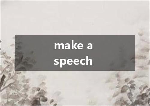 make a speech是什么意思
