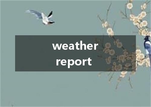 weather report是什么意思