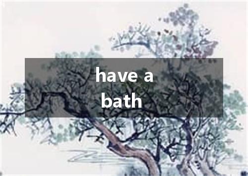 have a bath是什么意思