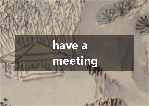 have a meeting是什么意思