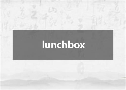 lunchbox是什么意思