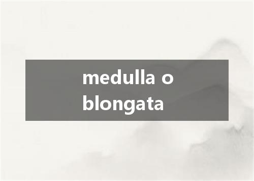 medulla oblongata是什么意思