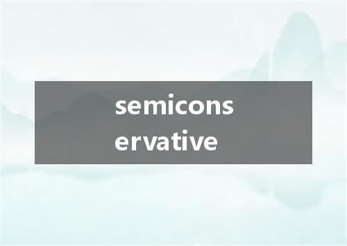 semiconservative是什么意思