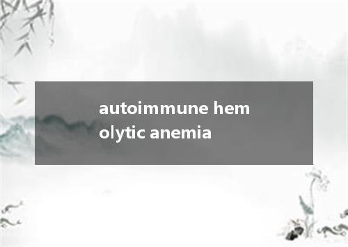 autoimmune hemolytic anemia是什么意思