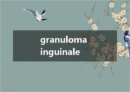 granuloma inguinale是什么意思