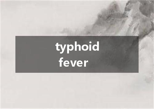 typhoid fever是什么意思