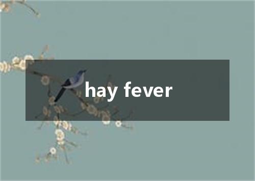 hay fever是什么意思