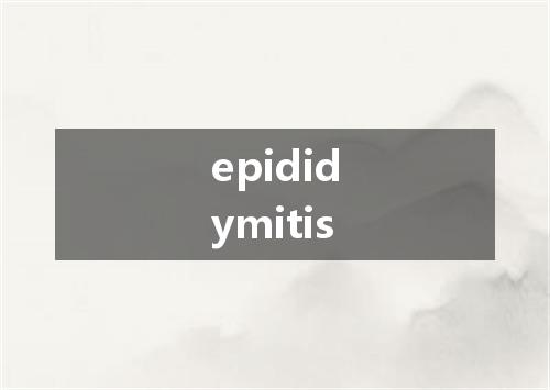 epididymitis是什么意思