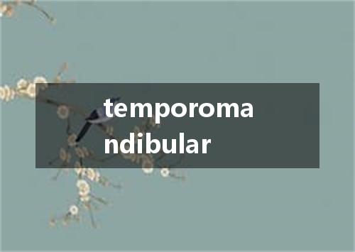 temporomandibular是什么意思