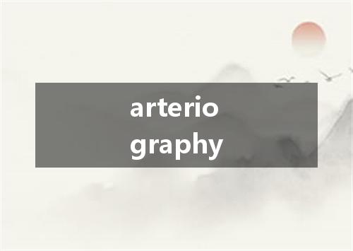 arteriography是什么意思