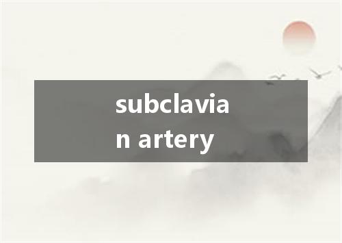 subclavian artery是什么意思
