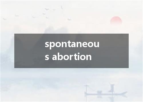 spontaneous abortion是什么意思
