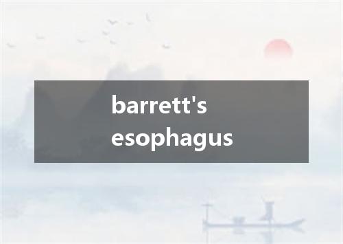 barrett's esophagus是什么意思