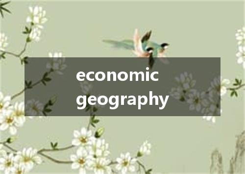 economic geography是什么意思