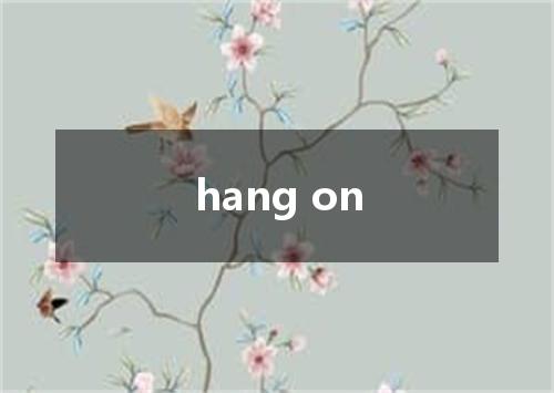 hang on是什么意思
