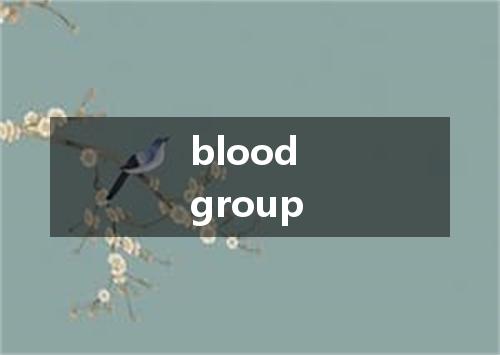 blood group是什么意思