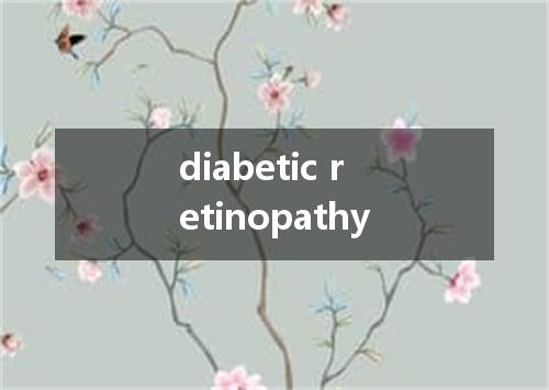 diabetic retinopathy是什么意思