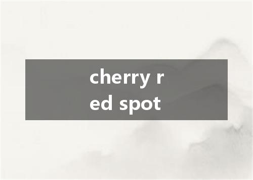 cherry red spot是什么意思
