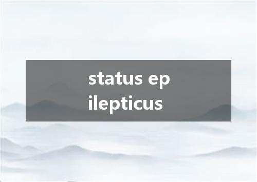 status epilepticus是什么意思