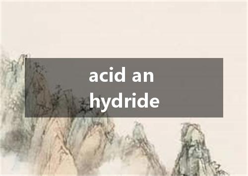 acid anhydride是什么意思