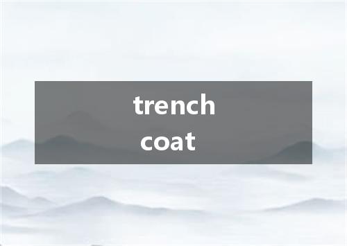 trench coat是什么意思