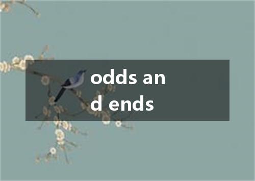 odds and ends是什么意思