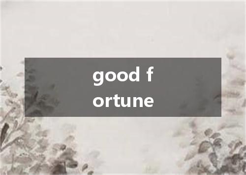 good fortune是什么意思