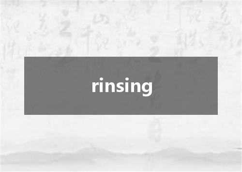 rinsing是什么意思