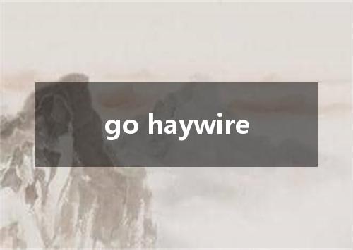 go haywire是什么意思