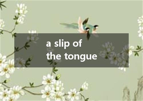 a slip of the tongue是什么意思